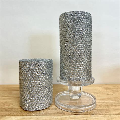 Hand Rolled Honeycomb Beeswax Glitter Pillar Candle Luminous Collection