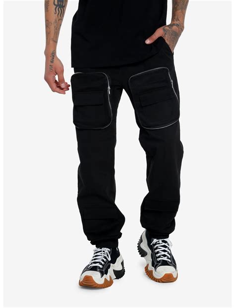 Black Multi Pocket Cargo Jogger Pants Hot Topic