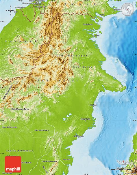 Physical Map of East Kalimantan