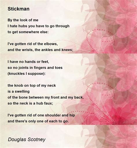 Stickman Stickman Poem By Douglas Scotney