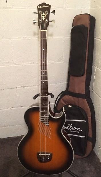 Washburn Ab10 4 String Sunburst Acoustic Bass Guitar Reverb Uk