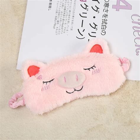 Милая мультяшная свинья, животное, покрытие для глаз, плюшевая ткань ...