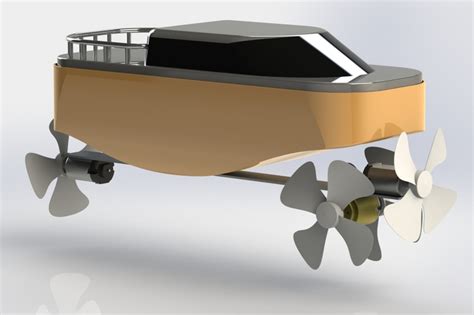 Robot Boat Solidworks 3d Cad Model Grabcad
