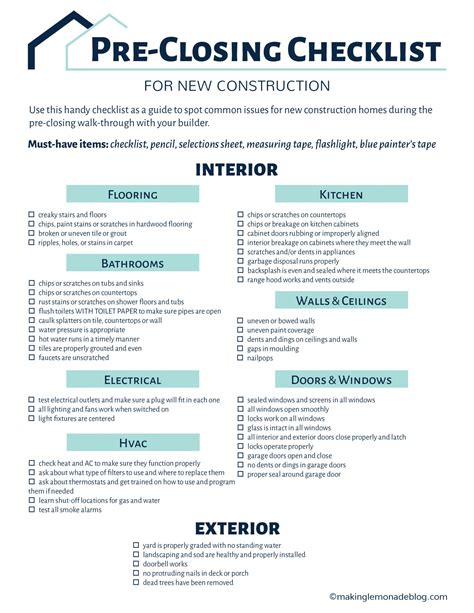 Editable Building A House Grab This Free Checklist Making Lemonade