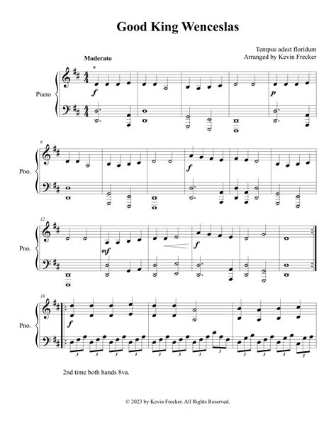 Good King Wenceslas Arr Kevin Frecker By Kevin Frecker Sheet Music