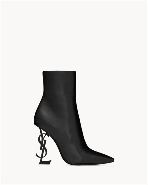 Opyum ankle boots in leather with black heel | Saint Laurent | YSL.com