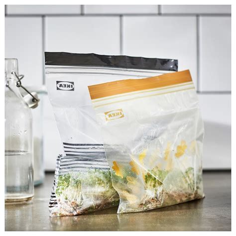 ISTAD resealable bag, patterned black/yellow, 3/1 qt - IKEA US