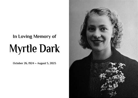 Memorial Tribute Myrtle Dark - F Greed & Sons Funerals
