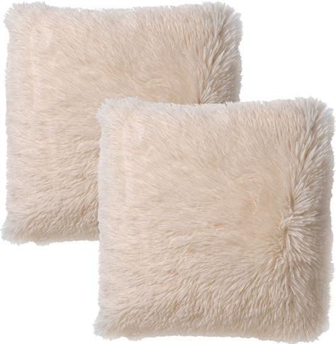 Set Van Sierkussens Dutch Decor Fluffy X Cm Snow White