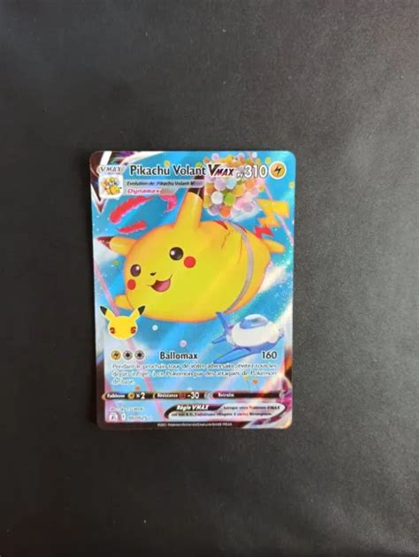 CARTE POKÉMON PIKACHU Volant VMax Full Art 007 025 25 ans Célébrations