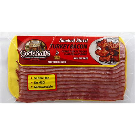 Godshalls Turkey Bacon Smoked Sliced Meat Carlie Cs