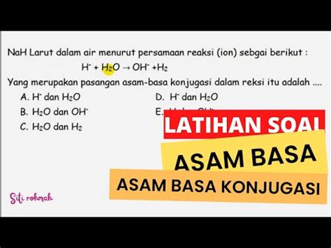 Asam Basa Latihan Asam Basa Konjugasi Kimia YouTube