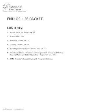 Fillable Online END OF LIFE PACKET Fax Email Print PdfFiller