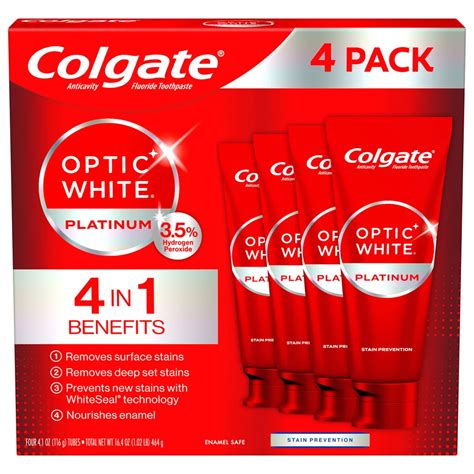 colgate optic white platinum toothpaste  oz  pack costco