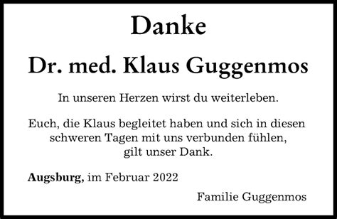 Traueranzeigen von Klaus Guggenmos Allgäuer Zeitung