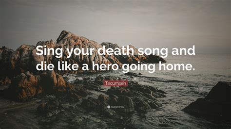 Tecumseh Quote: “Sing your death song and die like a hero going home.”