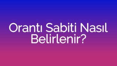 Orantı Sabiti Nasıl Belirlenir Hikmet Dokumacı