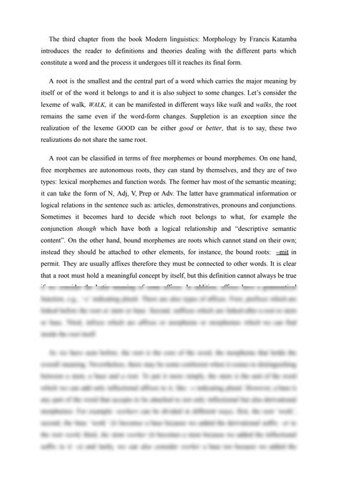 SOLUTION: Chapter 3 types of morphemes modern linguistics morphology