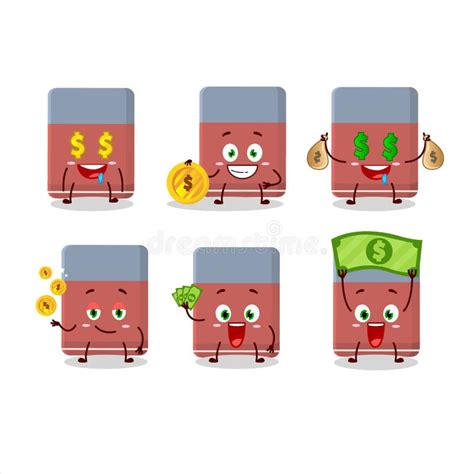 Erascartoon Personage Met Schattige Emoticon Brengt Geld Mee Vector