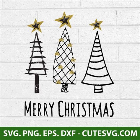 Merry Christmas Svg Christmas Tree Svg Christmas Tree Clipart