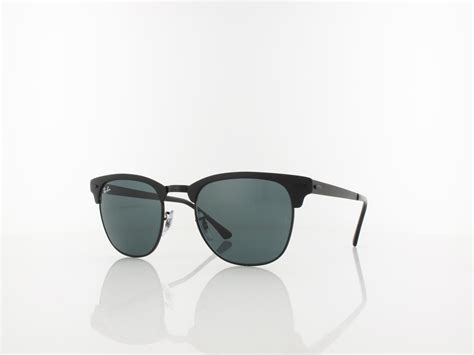 Ray Ban Clubmaster Metal Rb3716 186 R5 51 Matte Black On Black Blue