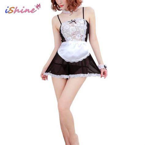 French Maid Uniform Sexy Lingerie Transparent Lace Babydoll Dress NIT In Pakistan Inam Pk