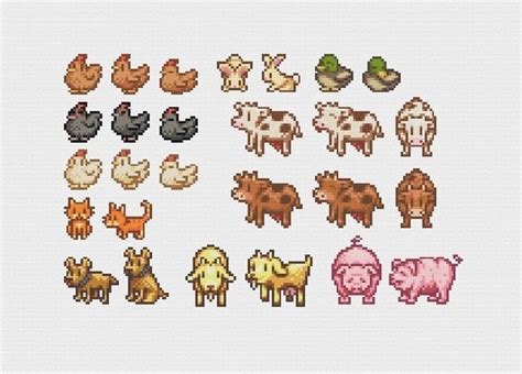 Stardew Valley Farm Animals Cross Stitch Pattern Digital