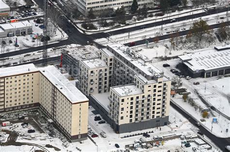 Luftbild Berlin Winterluftbild Eckhaus Baustelle Zum Neubau Eines