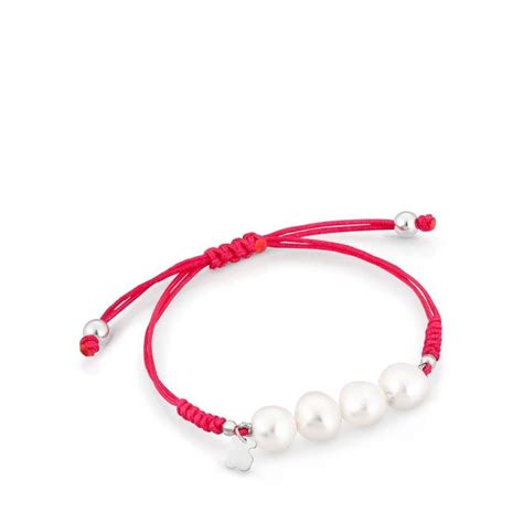 Bransoletka Tous Pearls różowa | Red bracelets, Tous jewelry, Beaded ...