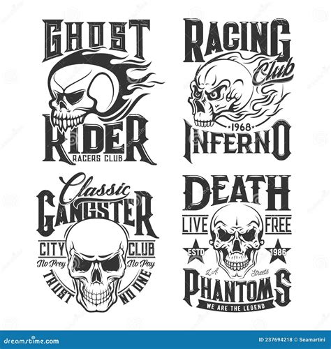 T Shirt Prints With Devil Skull Stock Vector Illustration Of Cranium
