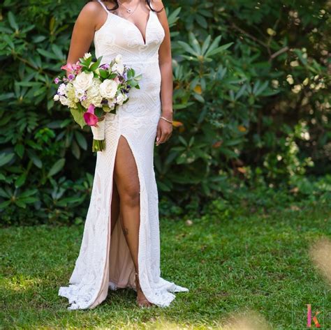 White Sequin Nude Under Tone Dress Gem