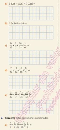 Resuelve Las Siguientes Multiplicaciones Y Divisiones Paso A Paso