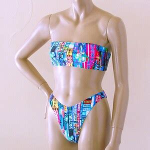 S S High Leg Brazilian Bikini Bottom And Strapless Bandeau Etsy