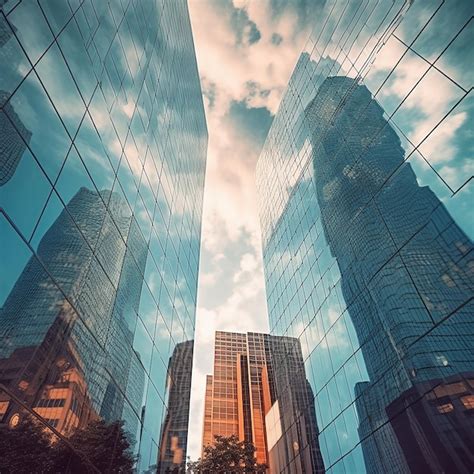 Un Edificio Con Muchas Ventanas Y El Banco De Palabras Foto Premium