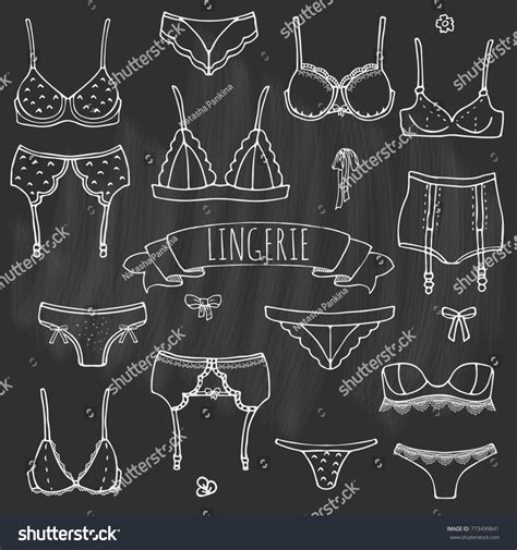 Hand Drawn Doodle Lingerie Icon Set Stock Vector Royalty Free Shutterstock