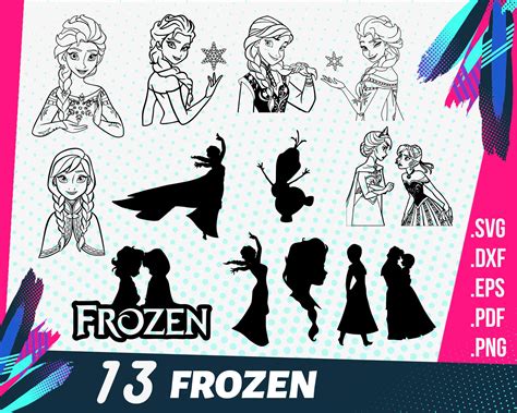 Frozen Svg Elsa Svg Disney Svg Olaf Svg Frozen Silhouette Anna Svg