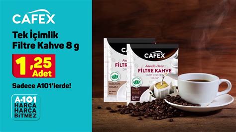 Cafex Tek İçimlik Filtre Kahve uygun fiyatıyla sadece A101 lerde YouTube