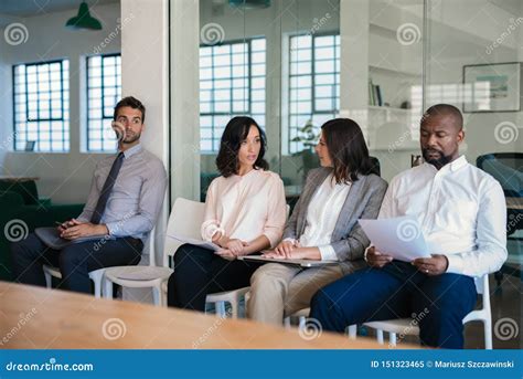 Diverse Job Applicants Waiting For Their Job Interviews Stock Image