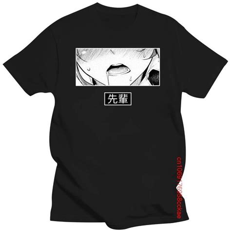 Hentai Waifu Lewd Sexy Senpai Love Hentai Ahegao Otaku Vaporwave Print Tshirt Men Summer Cotton