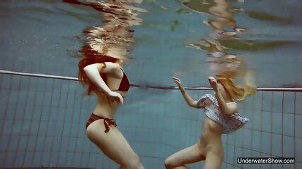 Two Hot Chicks Enjoy Swimming Pool Naked
