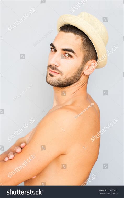 Handsome Man Half Naked Hat Smiling Stock Photo Shutterstock