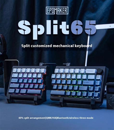 Epomaker Split Wireless Mechanical Keyboard Hot Swappable Rgb Gasket Custom Gaming