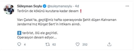 Bakan Soylu Açıkladı Jandarma Kürşat Sertin Intikamı Alındı