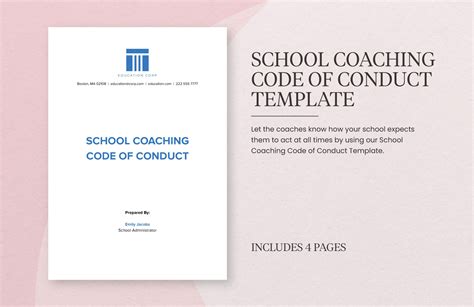 School Coaching Code Of Conduct Template In Word PDF Google Docs