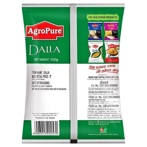 Brown Agro Pure Dalia Packaging Size 500 Gm High In Protein At 45