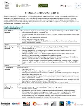 Development And Climate Days Draft Programme Iied Publications Library