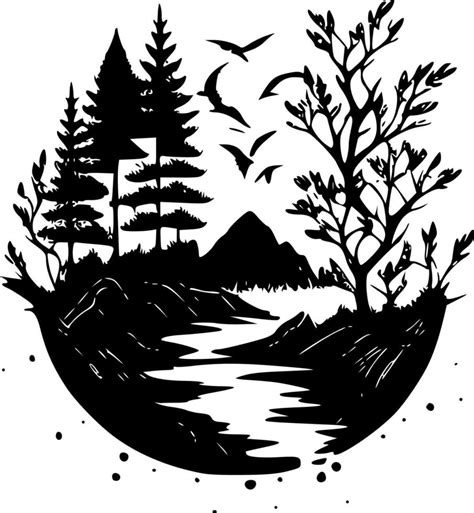 nature drawing images black  white