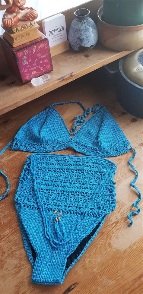 High Waisted Crochet Bikini Devilcatcrochet On Etsy Crochet Bikini High Waisted Bikinis