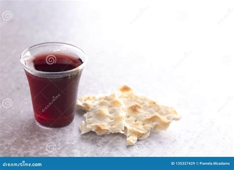 Holy Communion Of The Christian Faith Of Wine And Unleavened Bread