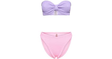 Hunza G Duo Jean Strapless Bikini In Purple Lyst Australia